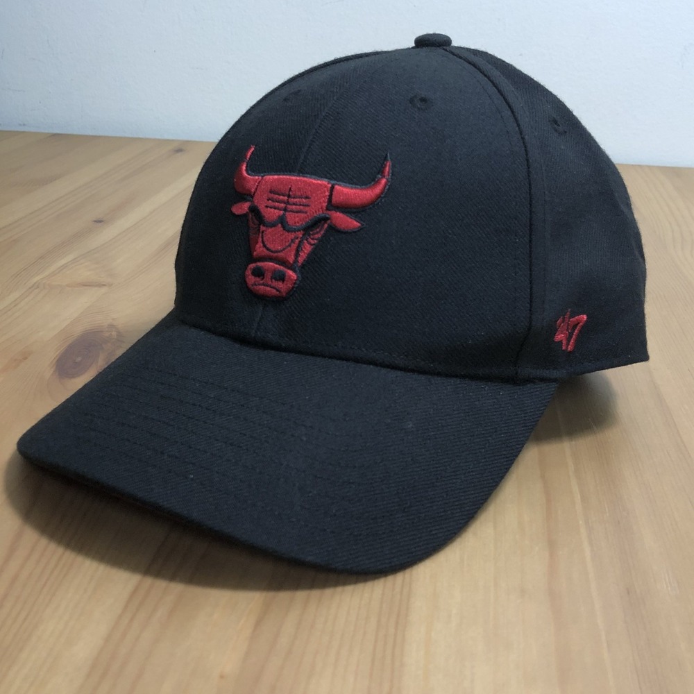 Chicago Bulls NBA 47 Brand Strapback Cap Hat One Size Black NBA Basketball